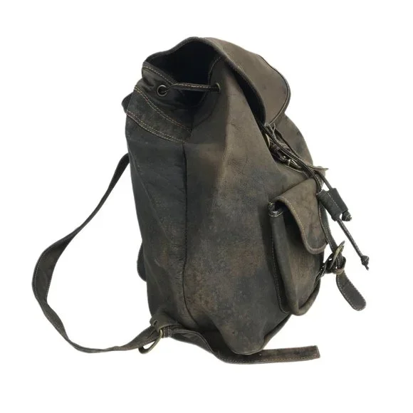 Backpack Large Handcrafted Rucksack Brown Thick Leather ALL THE PRETTY HORSES - Picture 4 of 10